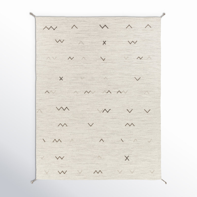 Tapis en laine tissé à la main Bodie, Rectangle 6 pi x 9 pi