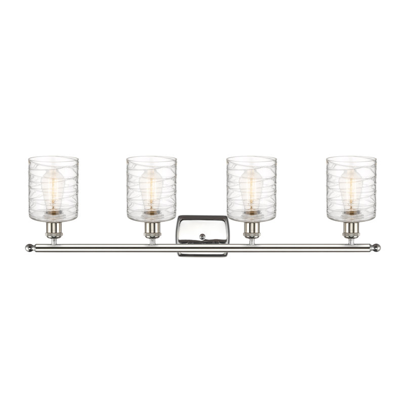 Éclairage de salle de bain à intensité variable 4 lumières Leilani, Ampoule DEL 6 watts Vinage, Nickel poli