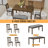 6-Piece Wooden Dining Set - Rectangular Table with Bench & Chairs