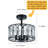 Kyersten 12.5 In. 4-Light Modern Small Crystal Black Semi Flush Mount Ceiling Light