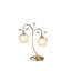 Lampe de table 17,25 "en or rose à 2 fleurs Bell Glam