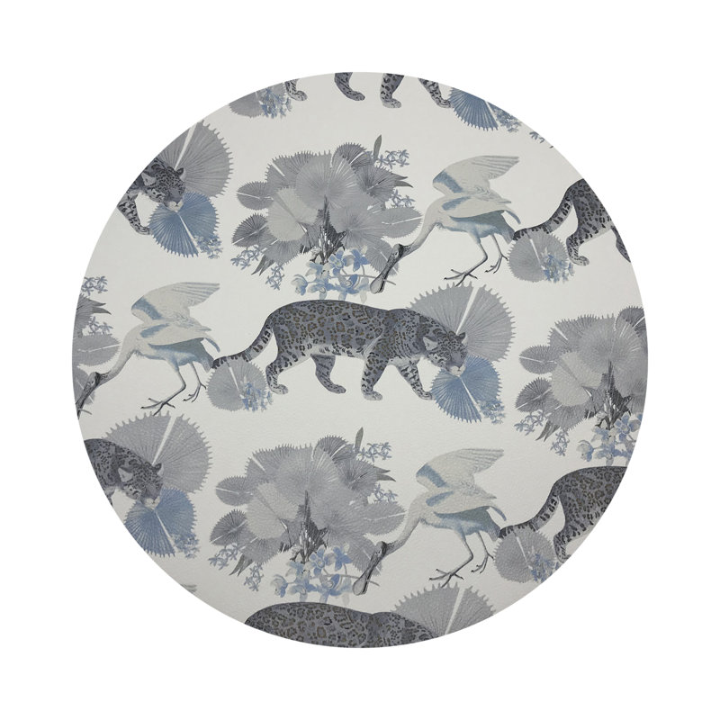Leopard Walk Pebble 16" Vinyl Placemat, Powder