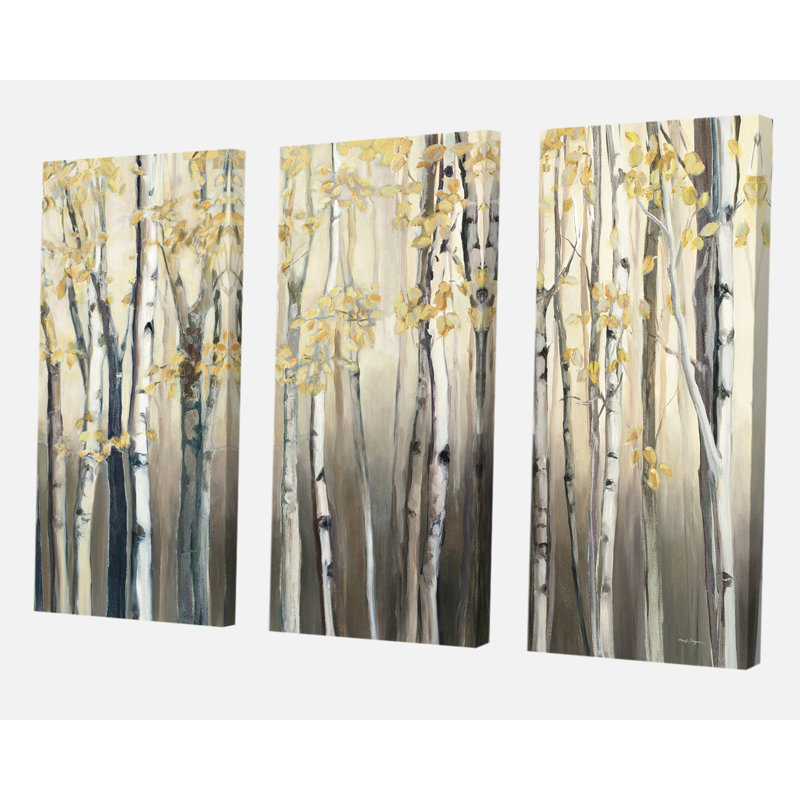 «Porch & Den Golden Birch Forest I», art mural sur toile, H 40 po x l 60 po, Sans cadre, Toile tendue
