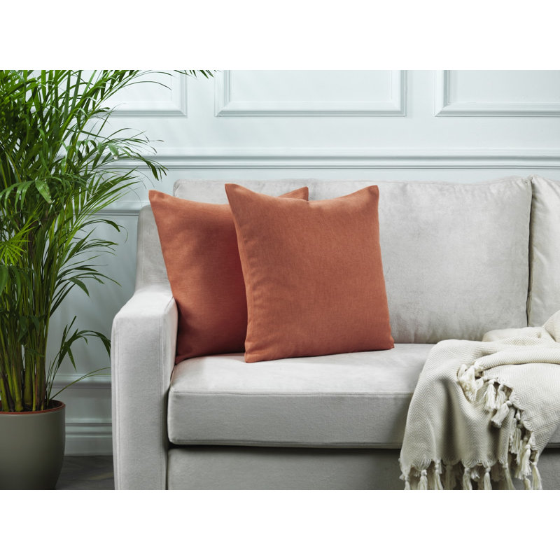 Housses de coussin rectangulaires en lin uni, Brique