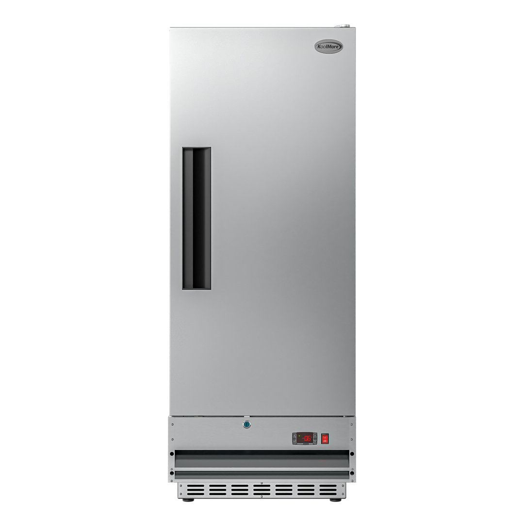 25 in. Commercial Stainless Steel 1-Door Reach-In Freezer, 12 cu. ft. RIF-1D-SS12C KoolMore