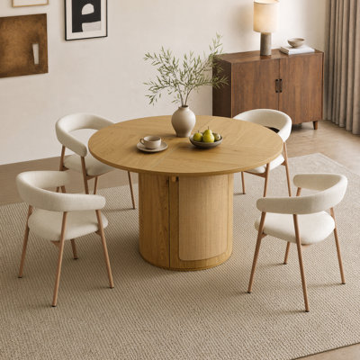 Table de salle à manger en rotin avec rangement