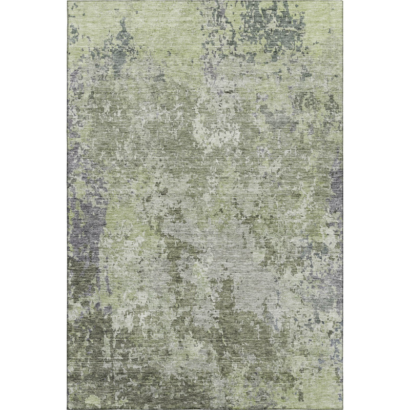 Tapis moderne de qualité supérieure lavable à la machine Gurubaksh AMF1162, Rectangle 10 pi x 14 pi