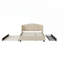 Lit plateforme tapissier avec tête de lit à oreilles, lit gigogne, 2 tiroirs, sans sommier, tissu en lin-1232898898