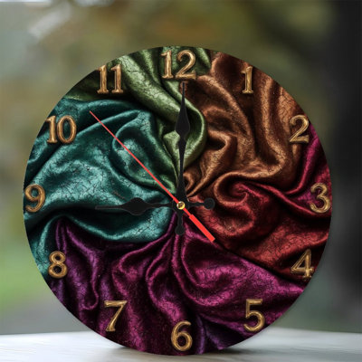 Swirled Fabric Clock With Gold Numbers