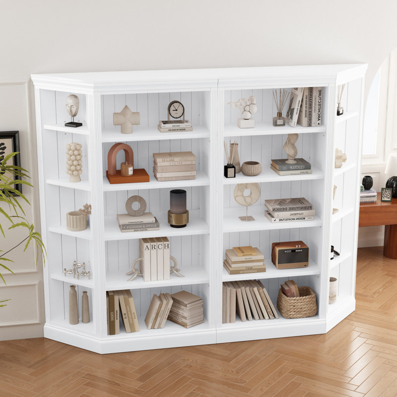 Bibliothèque de 83,4 pouces de hauteur avec bibliothèque décorative pour la maison