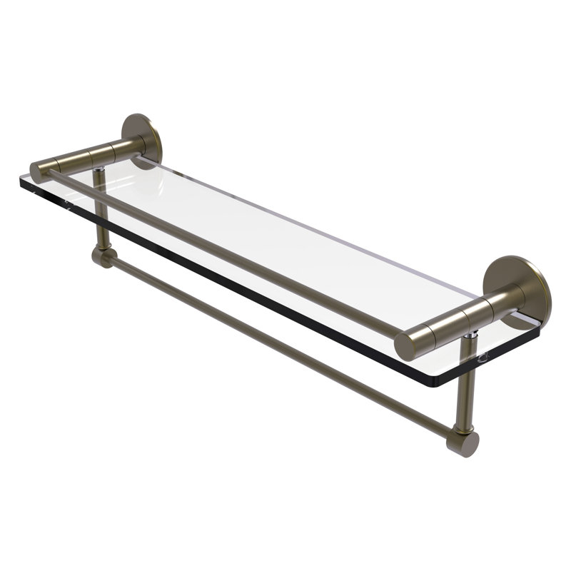 Support à tablette avec barre à serviettes Ballenas, Laiton antique, 5'' H X 22'' W X 5.5'' D