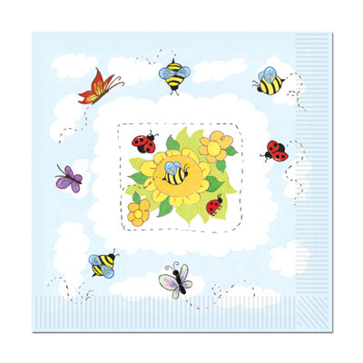 Serviette en lin 6,5 po jardin repas