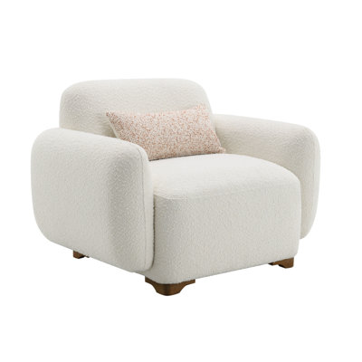 Darius Boucle Accent Chair With 1 Toss Pillow