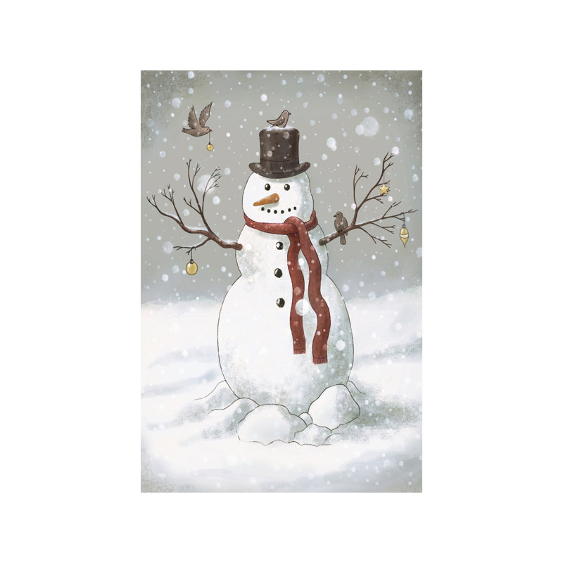 Christmas Snowman by Terry Fan - Wrapped Canvas Print, 152.5 cm H x 101.5 cm W