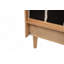 Wood Bed with Piano Key Style Upholstered Headboard-1026912592