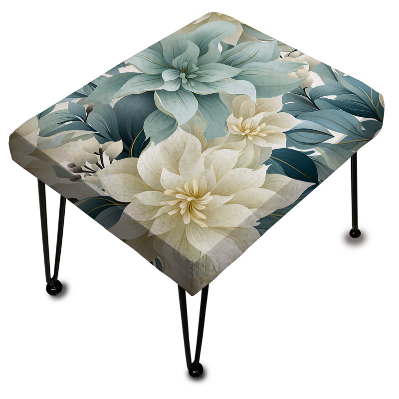 Repose-pieds zen gris et blanc Elegance