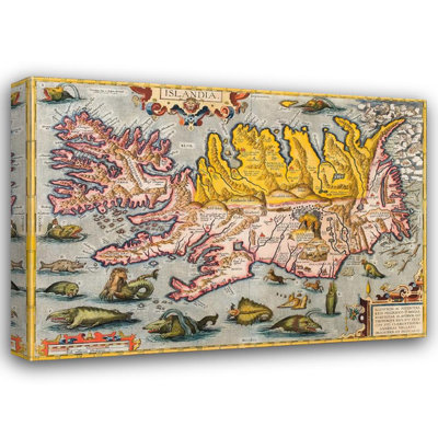 Hand Colored Map Of Iceland