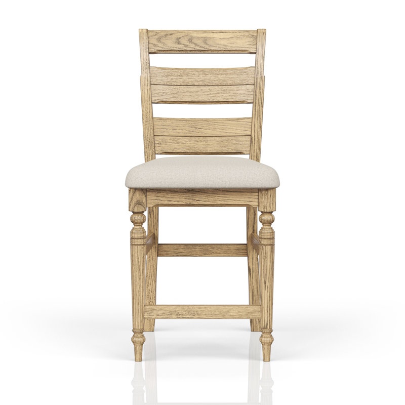Tabouret de bar à hauteur de comptoir Prciado, Tanné, Beige