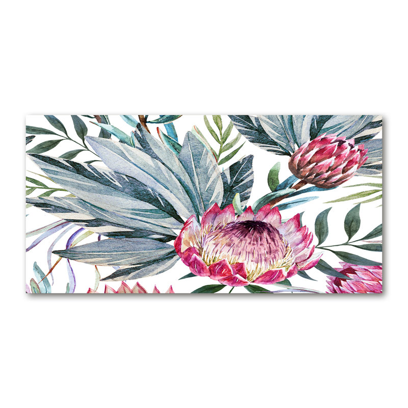 Protea - No Frame Print on Glass, Canvas, 50cm H x 100cm W x 2cm D