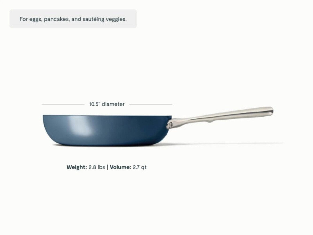 Caraway Ceramic Non-Stick Frying Pan, 10.5", Navy
