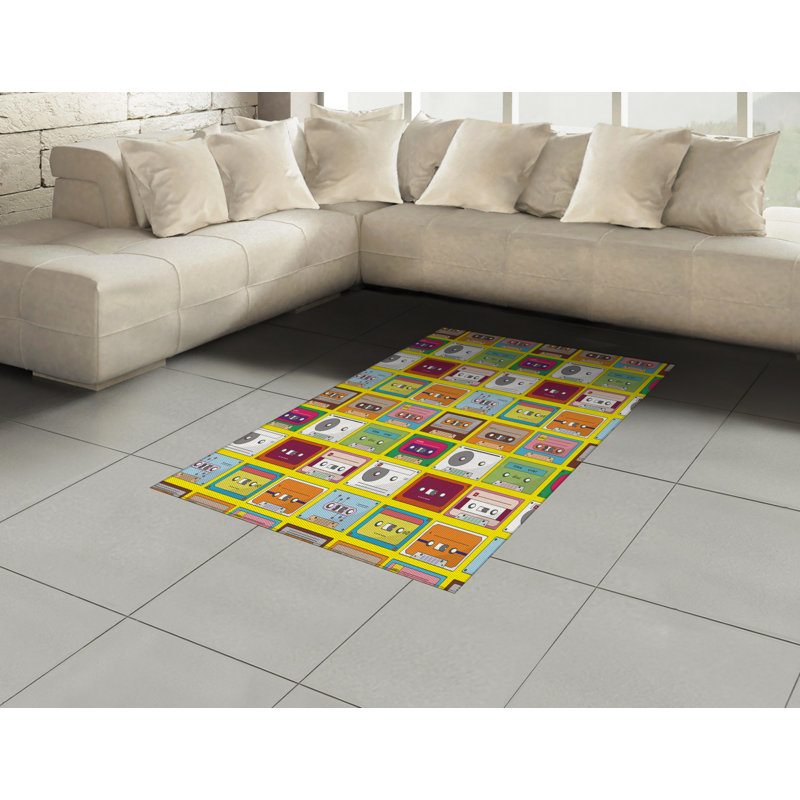 Tapis décoratif en fibre de polyester à haute densité, Rectangle— 4 pi x 5 pi 8 po