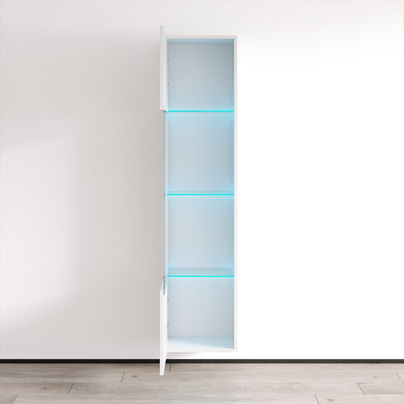Crister Floating Storage Bookcase, White