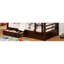 Lit simple superposé simple au design transitionnel, bois massif noyer foncé, deux tiroirs pour la chambre à coucher, attaché, 10 pièces Lattes, Insert - Rails à joint verrouillés, Arrangement,