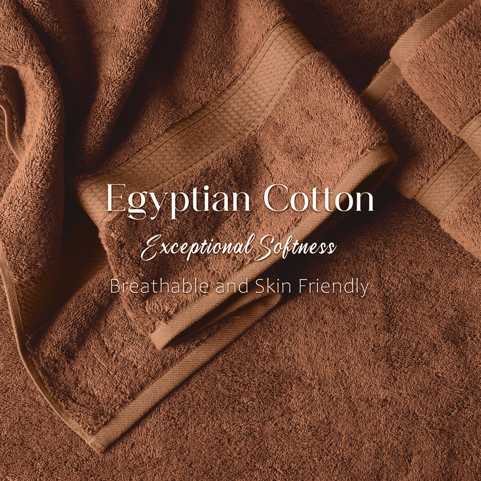 Renata Certified Egyptian Cotton 800 GSM Plush Heavy Highly Absorbent Luxury Washcloth , Rust