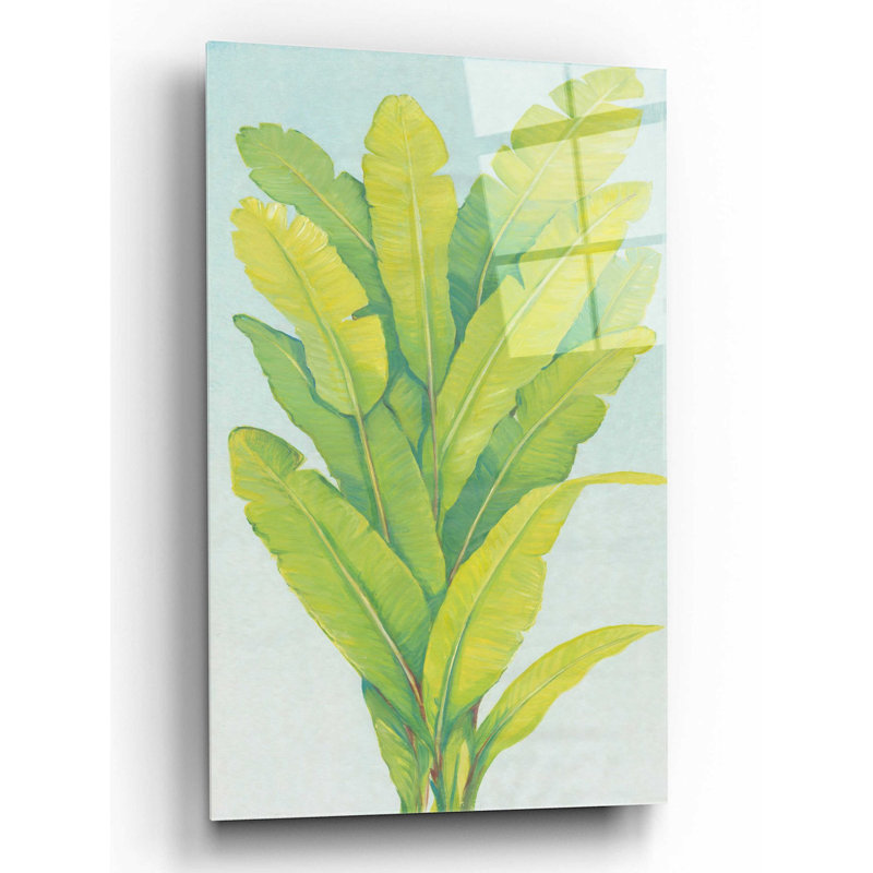 «Chartreuse Tropical Foliage II» par Tim O'Toole, art mural en verre acrylique, H 24 po x l 16 po x P 0,2 po