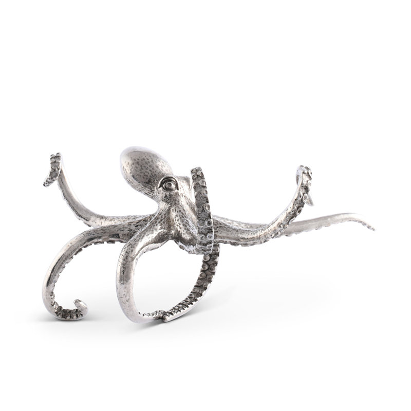 Sea and Shore Pewter Metal Octopus Napkin Ring