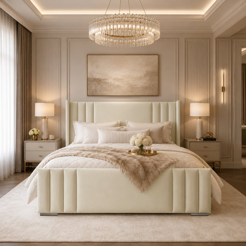 Bed, Double (4'6), Cream