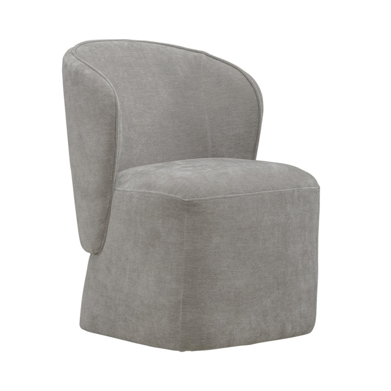Faouzi Accent Dining Chair W/ Casters, Gray Polyester