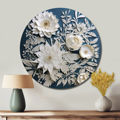 Whitehaven - Floral Round Metal Art