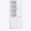 Armoire de rangement pour salle de bain avec portes et tiroirs, panier à linge inclinable, plusieurs espaces de rangement, style autoportant, tablette ouverte, tablette réglable-1807770188