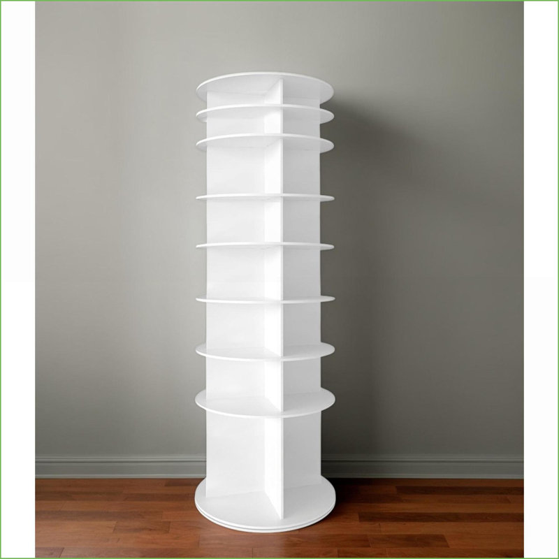 Étagère à chaussures rotative, organisateur de rotation à 360 ° à 8 niveaux | Peut contenir 28 paires | Blanc neige | Plastique durable