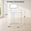 Tabouret de bar à hauteur fixe en métal doré et tissu crème - Ensemble de 2
