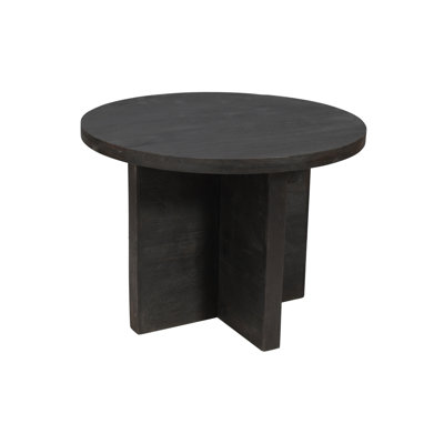 60" Dark Grey Rounded Solid Wood Dining Table