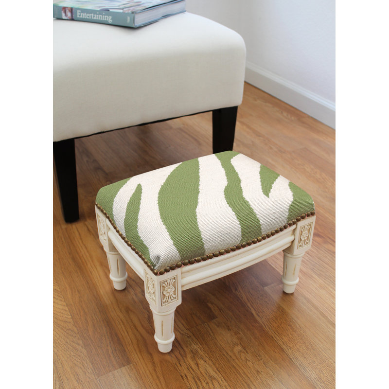 Charleville Upholstered Ottoman, Green