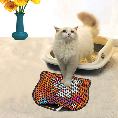 Durable Cat Litter Mat, 15.7 x 19.7 inches | 50% PVC / 50% Polyester, Machine Washable & Vacuum Friendly | Perfect for Easy Cleanup, Non-Slip Design to Keep Your Home Clean & Fresh, Ideal for Pet Owners