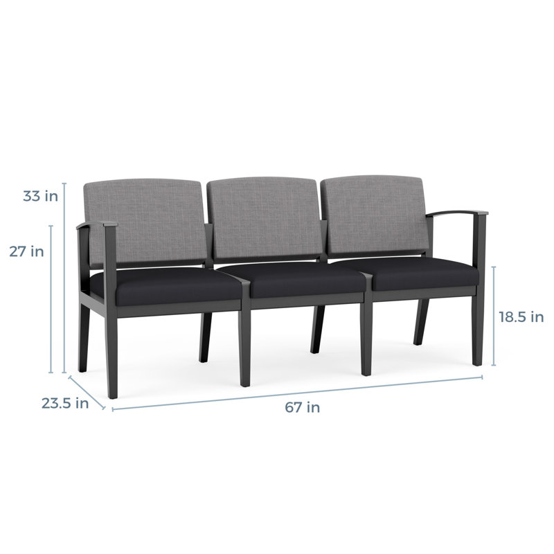 Canapé 3 places, Noir, Gris Chambray / noir Patriot Plus