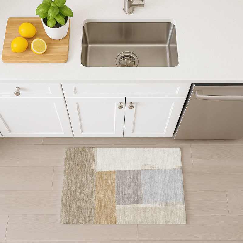 Machine Washable Indoor/Outdoor Chantille ACN2511 Modern Rug, Beige, Rectangle 1'8" x 2'6"