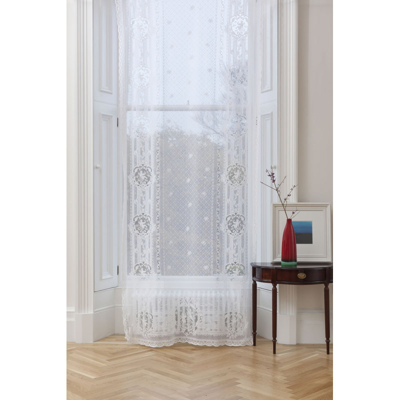 Wilfred Cotton Blend Sheer Single Curtain Panel, 132 W x 160 D cm, White