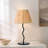 17'' Playful Metal Table Lamp with Natural Raffia Shade