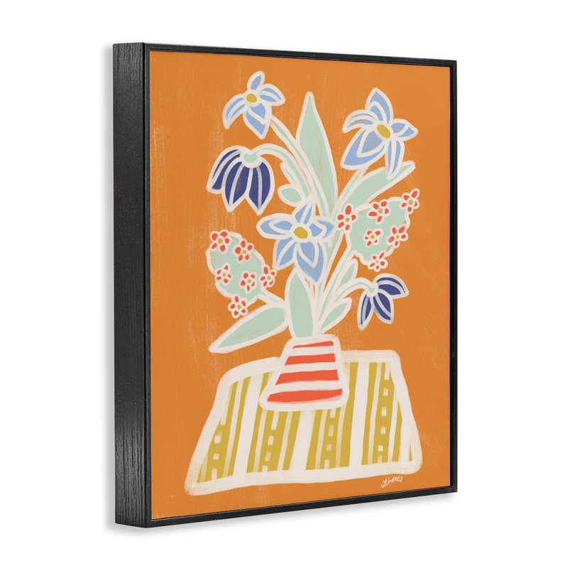 Giclée encadrée Bouquet de fleurs Trea, design par Beki Marquardt, H 30 po x l 24 po, Giclée encadrée noir minuit