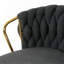 Chaise de bar moderne et moderne avec tabourets hauts et pattes plaquées or pour salle à manger en lin gris foncé