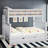 Treva Solid Wood Standard Bunk Beds Full over Full, 4 Step Ladder, Full Trundle, White-1833215577-1753598132