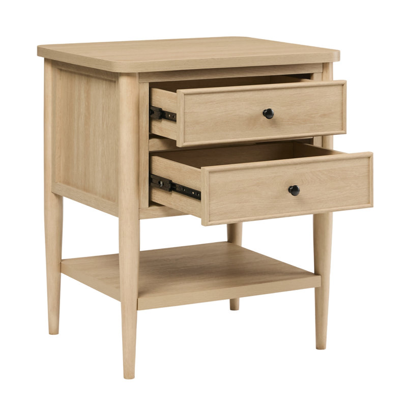 Table d'appoint moderne avec tiroirs Adonia, Coastal Oak