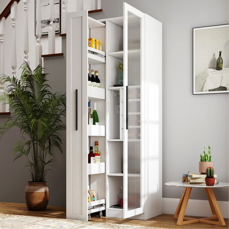 Polyvalent, extensible, rangement pour garde-manger, organisateur, portes en verre, panneau de particules et armoire fonctionnelle,
