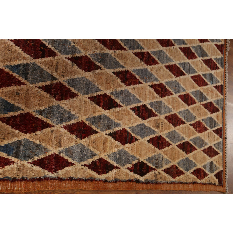 Tapis marocain à motif treillis oriental fait à la main 7 x 10