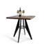 Table de salle à manger carrée 23,62 "avec plateau en bois et structure en métal, industrielle moderne, pour bureau à domicile, bistro, compacte pour économiser de l'espace, noyer
